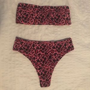 Leopard print high waist cheeky bikini